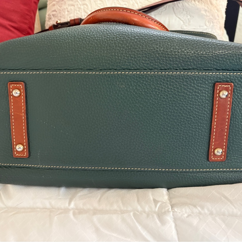 Dooney & Bourke Hunter Green All Weather Leather large satchel - Picture 4 of 10